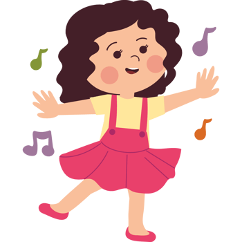little girl dancing music isolated png