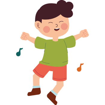 cartoon boy dancing music isolated png