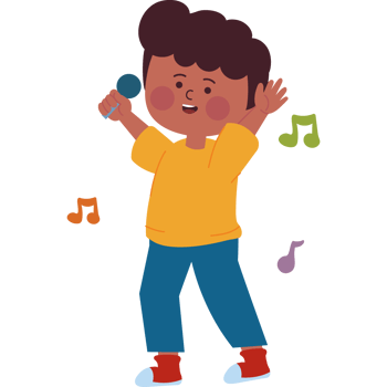 happy boy dancing music isolated png