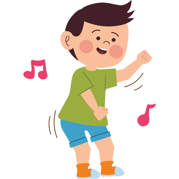 cute boy dancing music isolated png