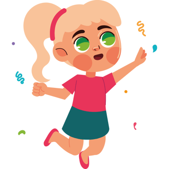 cute girl celebrating party confetti png