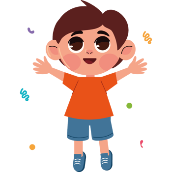 little boy celebrating with confetti png