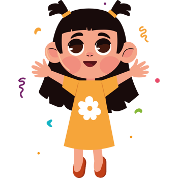 smiling girl celebrating with confetti png