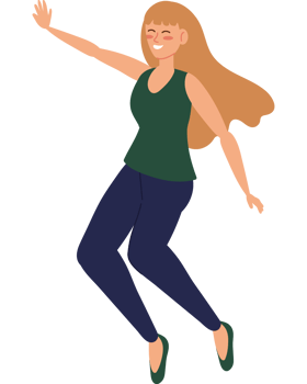 smiling teenager girl celebrating with confetti png