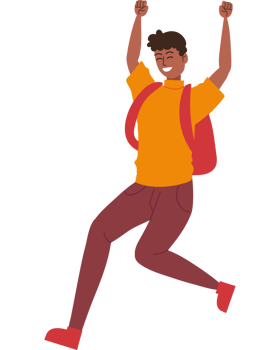 teenager character celebrating success isolated png