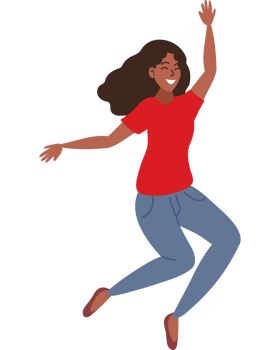 teenager girl celebrating isolated design png
