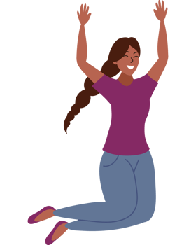 jumping teenager celebrating isolated design png