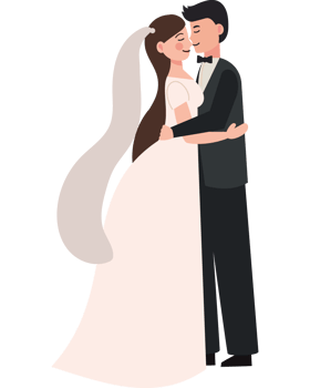 wedding couple hugging icon isolated png