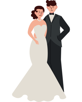 elegant wedding couple icon isolated png