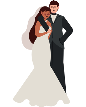 wedding couple in love icon isolated png