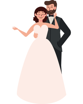 wedding couple characters icon isolated png
