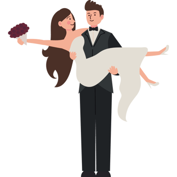 wedding happy couple icon isolated png