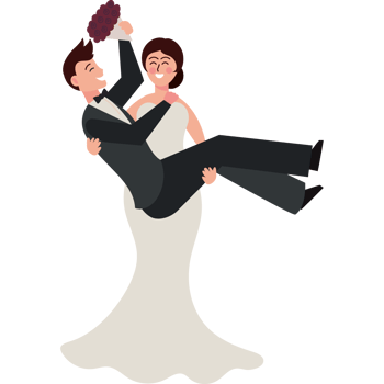 wedding bride and groom icon isolated png