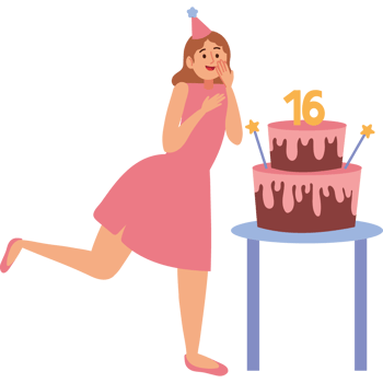 teenager birthday cake celebration isolated png