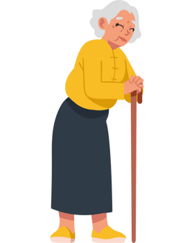 old woman grandma character isolated png
