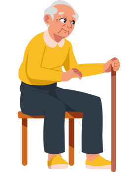 old chinese man sitting on chair isolated png