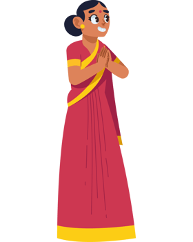 hindu woman making namaste greeting isolated png