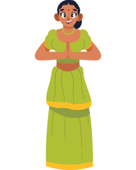 indian woman welcome namaste hands isolated png