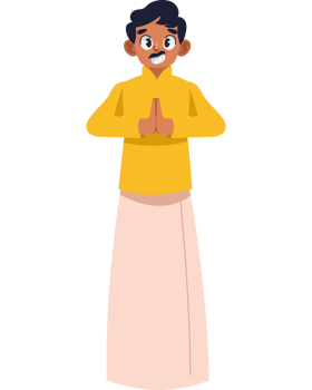 man in namaste gesture of hands isolated png