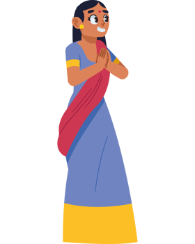 woman in namaste gesture of hands isolated png