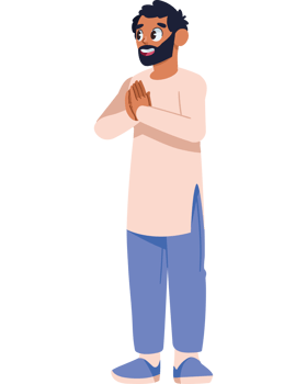 hindu man making namaste greeting isolated png