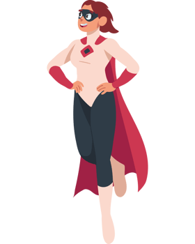 super hero girl with mask character isolated png