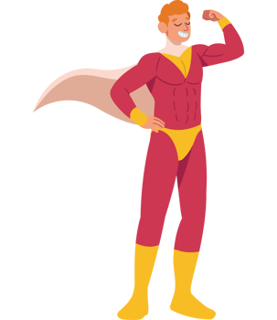 super hero strong character isolated png