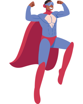 comic superhero cartoon posing isolated png