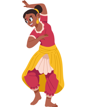 indian dancer bharatanatyam in saree isolated png