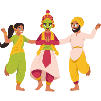 people in onam the harvest festival of kerala isolated png
