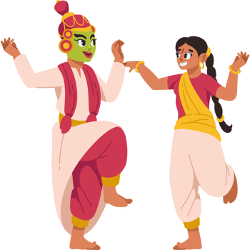 dancers in onam south indian kerala festival isolated png