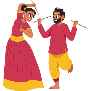 couple in onam indian festival isolated png