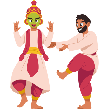people celebrating onam traditional festival isolated png