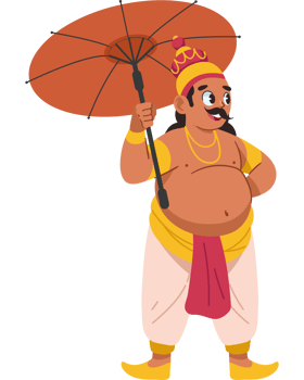 mahabali kerala old king with umbrella isolated png