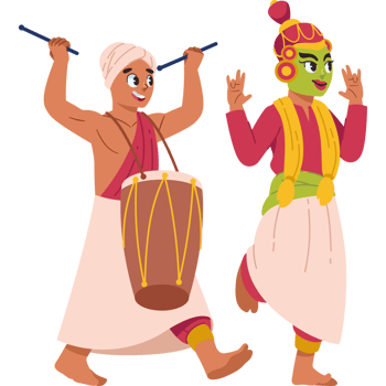 hindu people in onam harvest festival isolated png