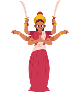 goddess durga character navratri festival isolated png