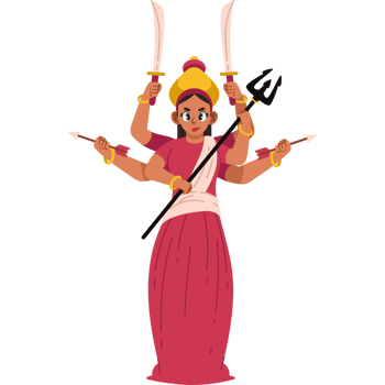 goddess durga of navratri festival isolated png