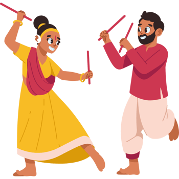 couple in hindu traditional costume isolated png
