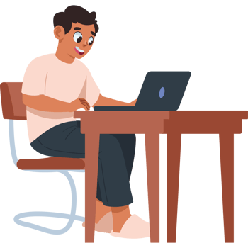 hybrid workplace with employee working isolated png