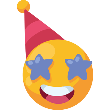 birthday emoji with star eyes isolated png