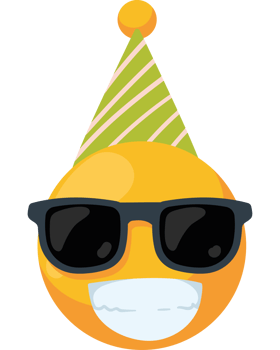 birthday emoji party celebration illustration png