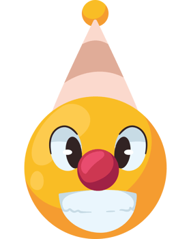birthday emoji clown face isolated png
