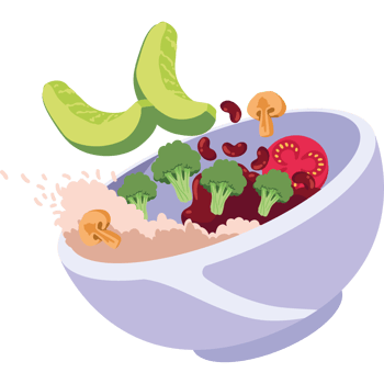 vegan food vegetables and rice isolated png