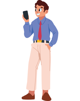 entrepreneur man using smartphone isolated png