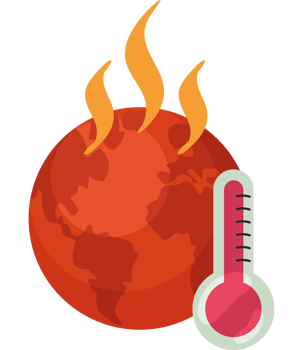 global warming increase temperature isolated png