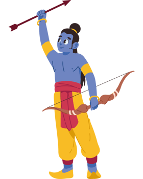 lord rama in standing pose isolated png