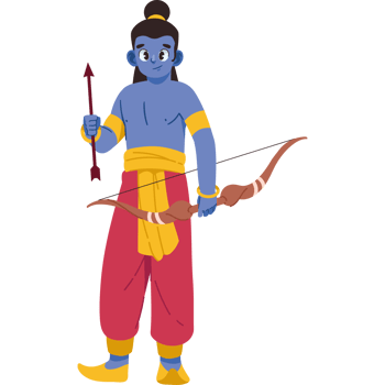 hindu mythological lord rama holding bow and arrow isolated png