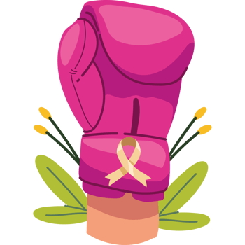 pink boxing gloves with pink ribbon breast cancer isolated png