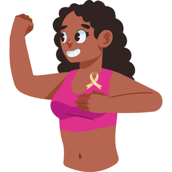 cute afro woman breast cancer campaing isolated png