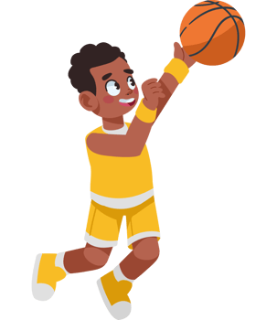 boy practicing basketball sport design png